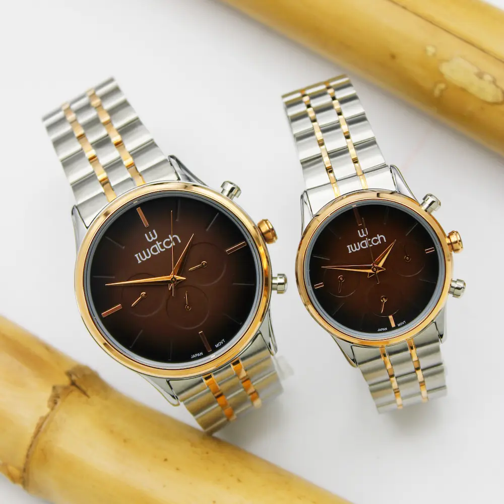 ساعت مچی عقربه ای ست زنانه و مردانه آی واچ iwatch مدل 190158